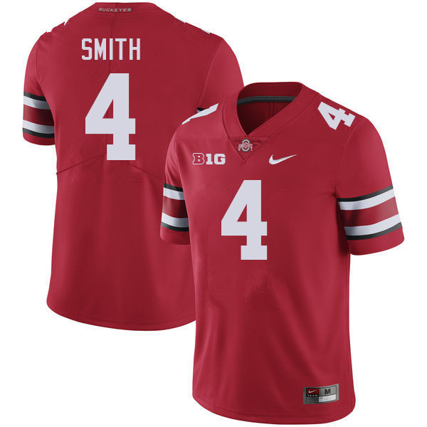 Men #4 Jeremiah Smith Ohio State Buckeyes College Football Jerseys Stitched-Red